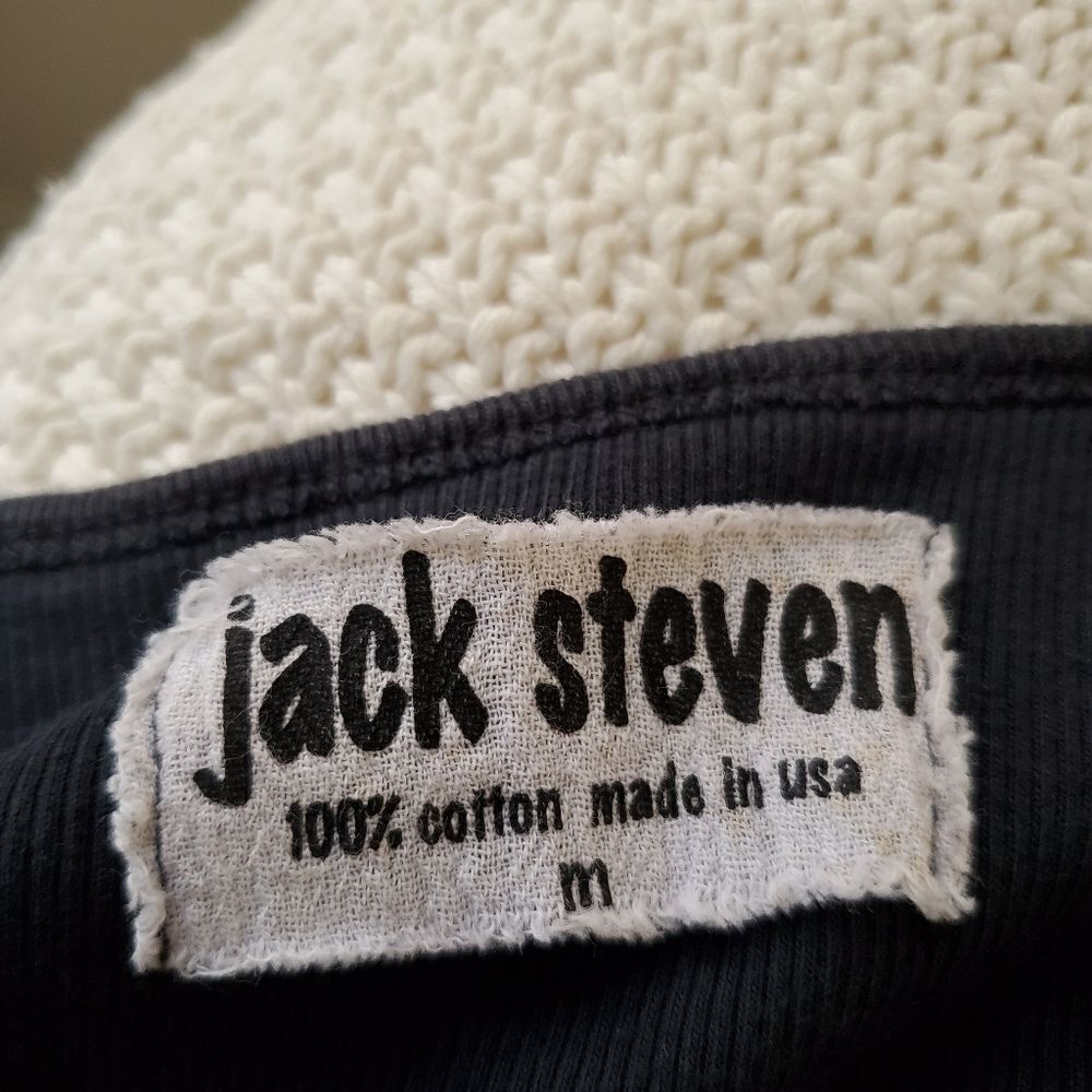 Jack Steven Cropped Button Front Ribbed Baby Tee size Medium - Picture 9 of 9